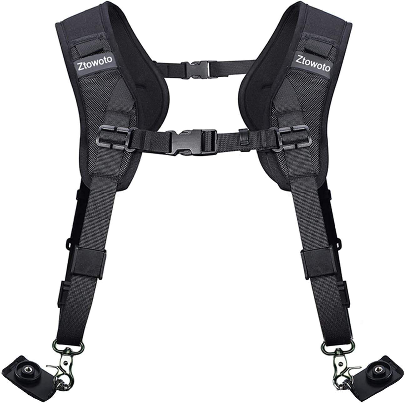 Ztowoto Double Shoulder Camera Strap Harness, Quick Release Adjustable Dual Tether Strap for DSLR SLR Cameras
