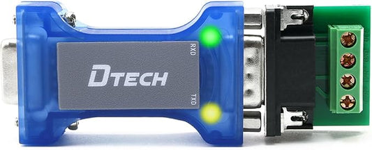 DTech RS232 to RS485 Converter Serial Communication Data Adapter with TX RX LED Indicators and Terminal Board