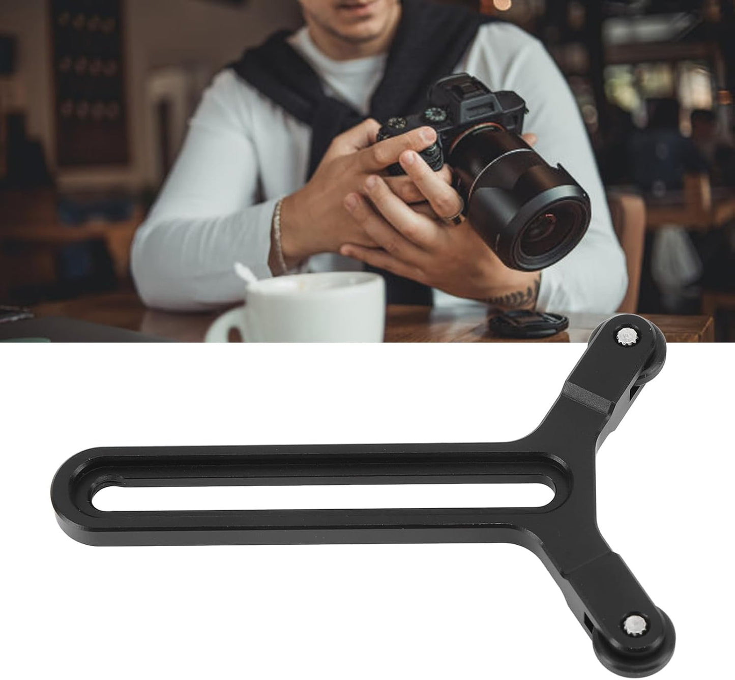Y Bracket Lens Support with Double Wheels, Y Shaped Bracket with 71.5mm Vertical Adjustment for DIY S, SC