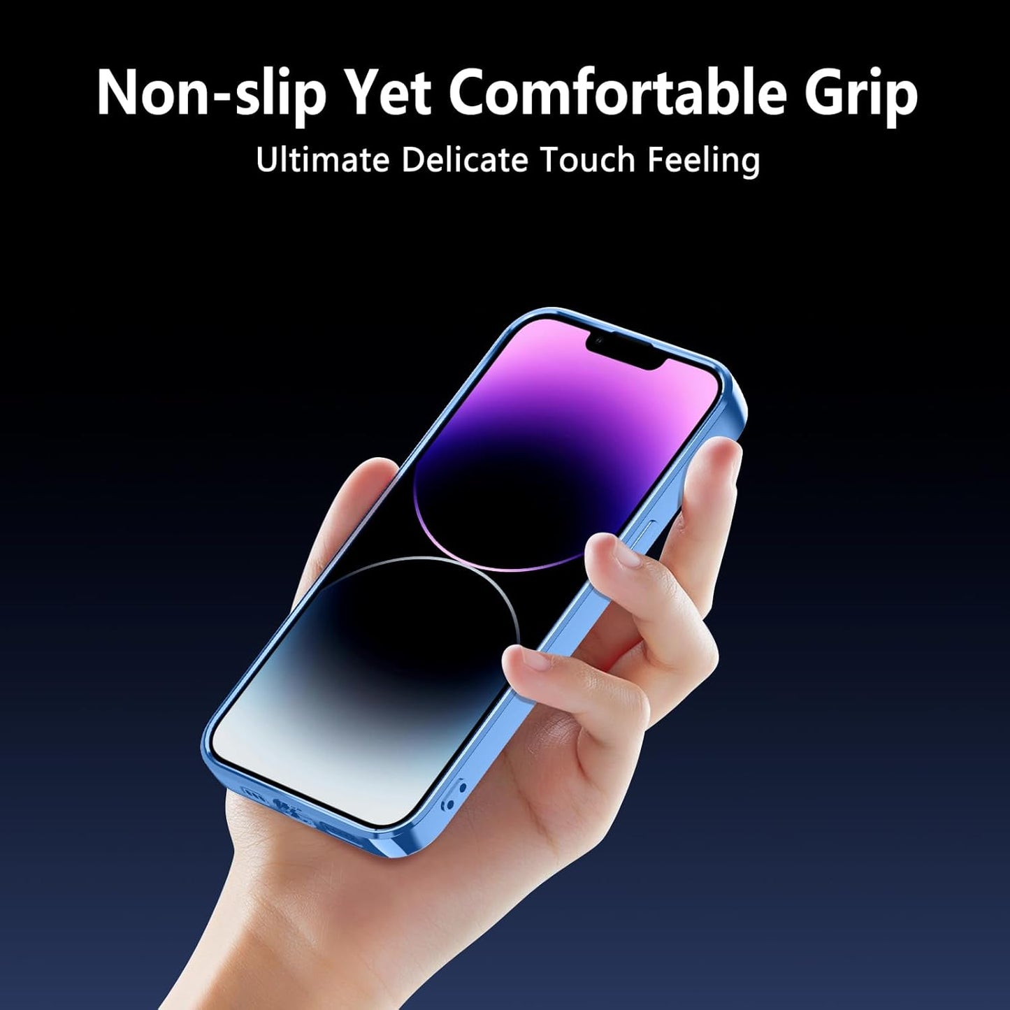 Magnetic iPhone SE 3rd/2nd Gen Case, Blue, Soft TPU Clear Anti-Yellowing Anti-Scratch Slim Fit Shockproof Transparent