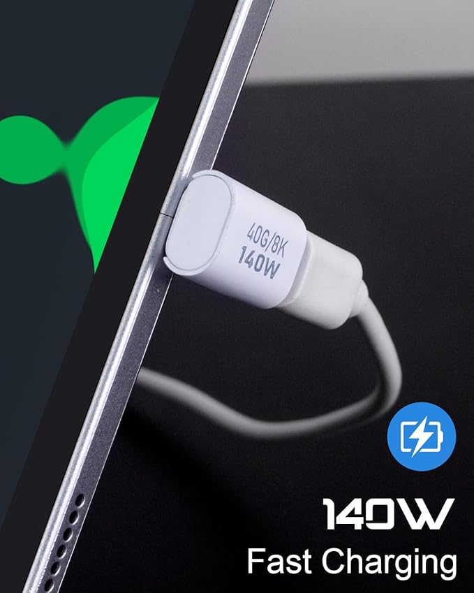 Danfetsoy 90 Degree USB C Male to Female Adapter 4pcs, 140W USB C to Type C L Shape Right Angle Connector Suitable 8K@60Hz for Laptop, Phones, etc (4 Pack)