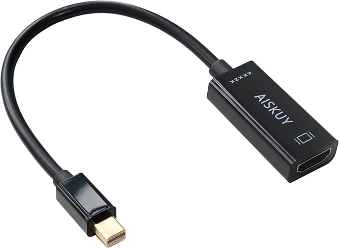 Mini Displayport to HDMI Adapter, 4k Mini DP(Thunderbolt 2) Male to HDMI Female Converter for MacBook Air/Pro, Surface, ThinkPad, Monitor, Projector.