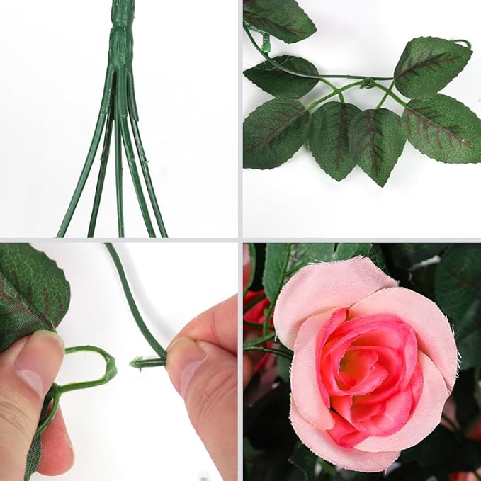RECUTMS 2pcs Artificial Hanging Plants 32 in Fake Plant Ivy Vine Outdoor UV Resistant Plastic (Champagne)