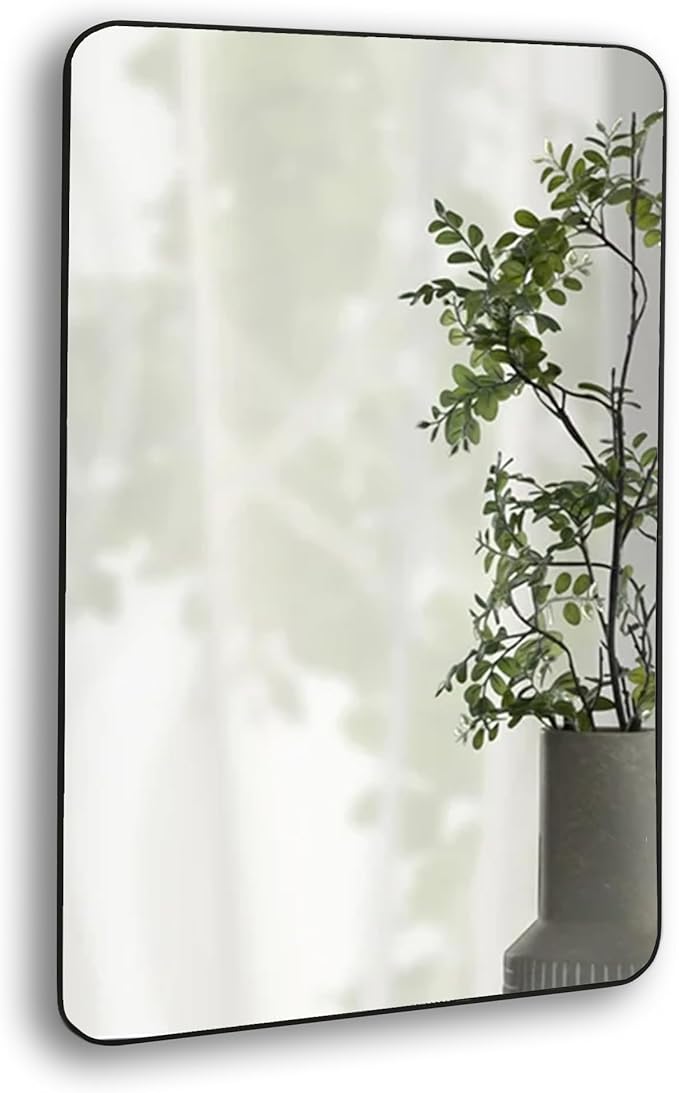 CULER Black Bathroom Wall Mirror,24 x 36 Inch Rectangle Vanity Modern Tempered Glass Mirror for Bedroom,Living Room,Entryway (24x36 Inch, Black)