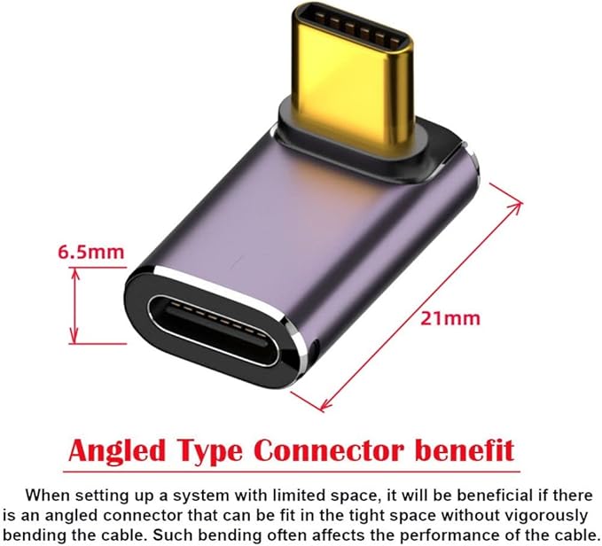 chenyang USB C Connector,USB4 Type C Male to Female 240W Power 40Gbps Data 8K Video Adapter UP Angled for NS Phone Laptop
