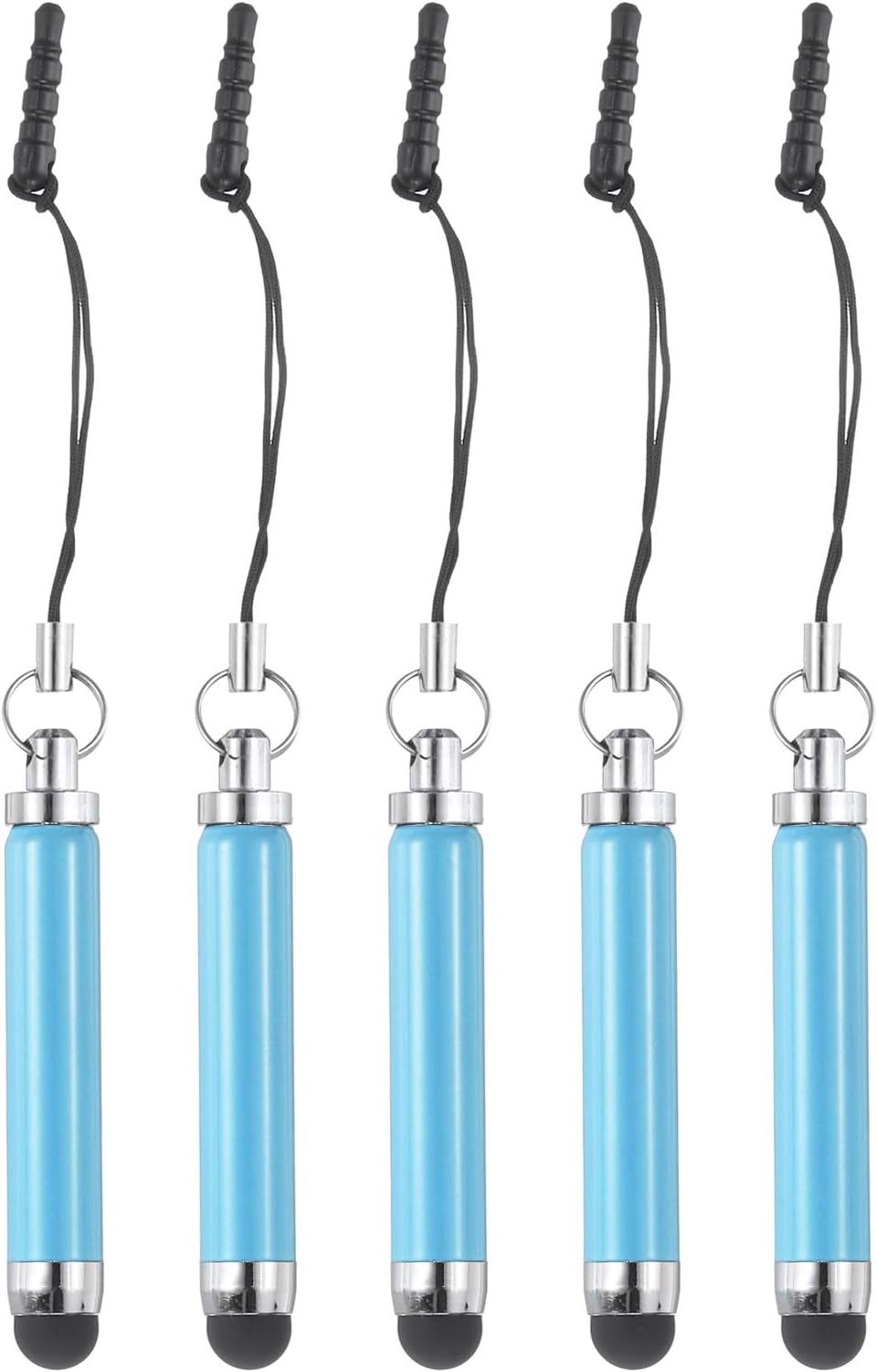 MECCANIXITY 5pcs Metallic Stylus Pen Retractable Aluminum Alloy Mini Capacitive Pens for Touch Screen Devices