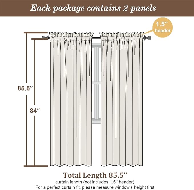 Chyhomenyc Plum Sheer Curtains, 84 inches Long 2 Panels Set, Rod Pocket Voile Drapes for Living Room Bedroom, 2PCS, Each 42 W x 84 L