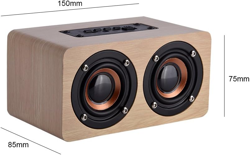 Zerone Wooden Bluetooth 4.2 Speaker, Portable Mini Multimedia Music Speakers with 2 Horns, Superior Sound Quality (Red