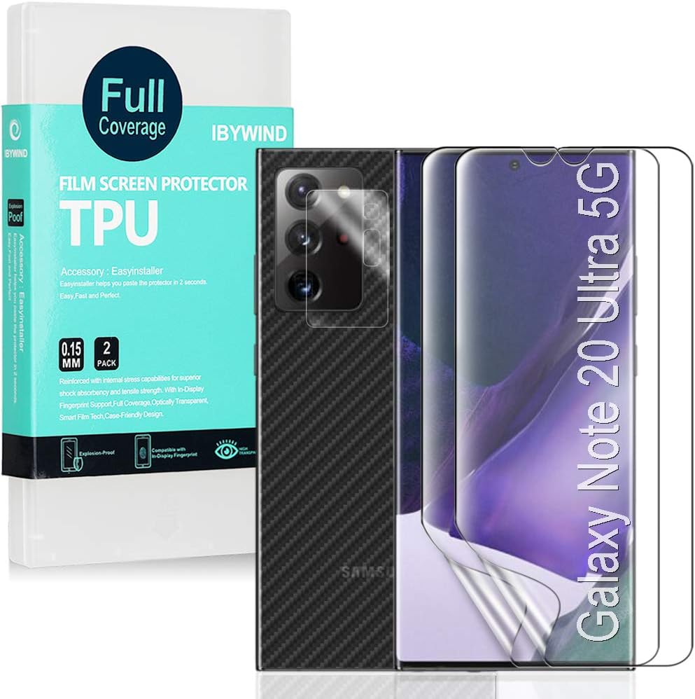 Ibywind Screen Protector for Samsung Galaxy Note 20 Ultra - 2Pcs TPU Film, Camera Lens Protector