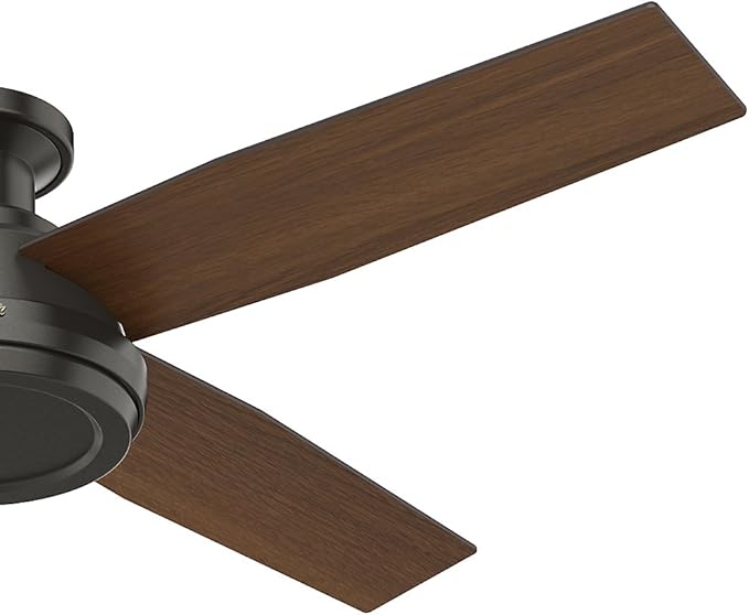 Hunter Fan Company 59249 Dempsey 52 inch Ceiling Fan with Light and Remote, Low Profile Indoor, Noble Bronze Finish