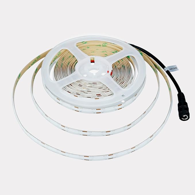 TOPAI 12V COB LED Strip Light Blue Waterproof IP65 16.4ft/5M 480LEDs/M Dotless High Density Self Adhesive Cuttable Flexibl LED Tape Light for Cabinet Home DIY Lighting Projects
