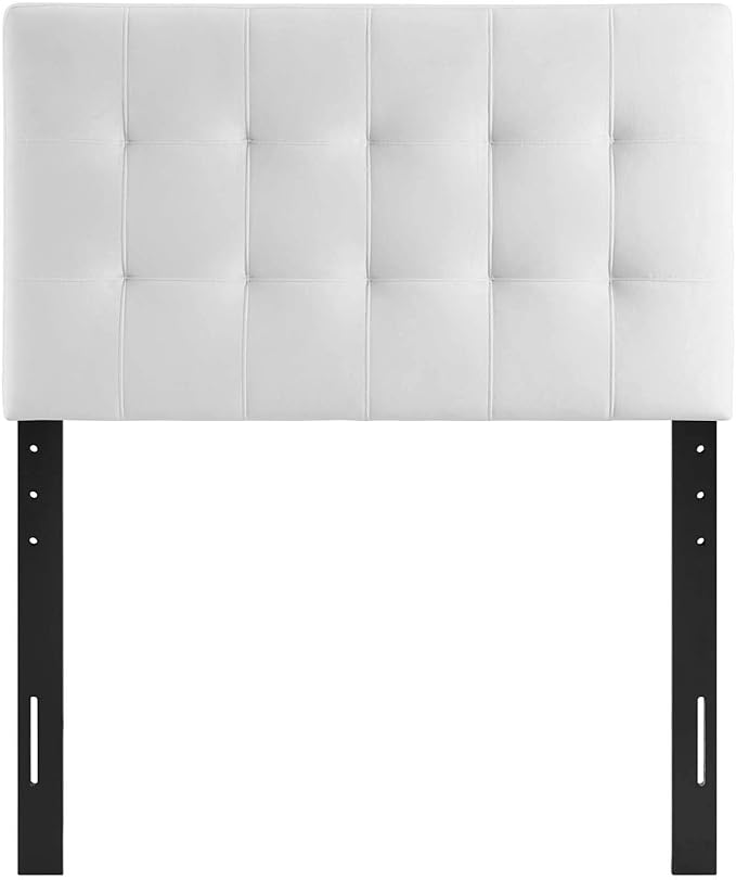 Modway Lily Biscuit Tufted Twin Performance Velvet Headboard, White