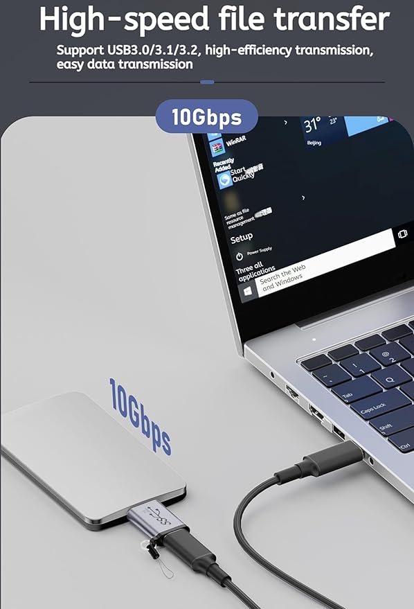 Micro USB B to USB A/C Male Adapter,USB 3.0 Micro B to USB A/C Female Adapter Cable Converter Connector (Grey)