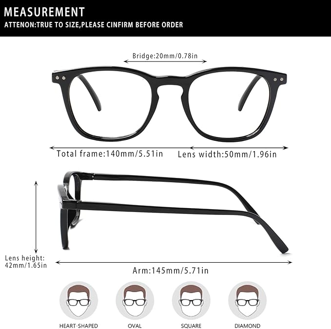 Henotin 3 Pack Blue Light Blocking Reading Glasses,Spring Hinge Computer Readers for Men Women,Anti UV Ray Filter Eyeglasses (3 Pairs, 2.75)