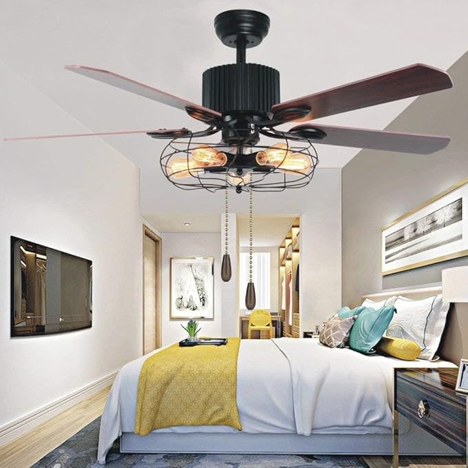Vinaco Wooden Ceiling Fan Pull Chain Set, Decorative Fan Pull Chain Extension with Pendant, 13 Inches Pull-Chains for Fans and Light with 3MM Ball Bead Chain, 4 Pack Fans Light Pull-Chain Extension