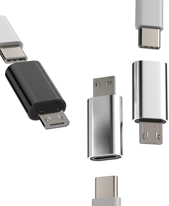 USB C Female to Micro USB Male Adapter(3pack)Type C Cable Charger Converter Android Data Sync Connector for Ipad Thunderbolt Charging Cord compatible for Samsung Galaxy S7 S6 Edge Nexus LG G4 K20 MP3