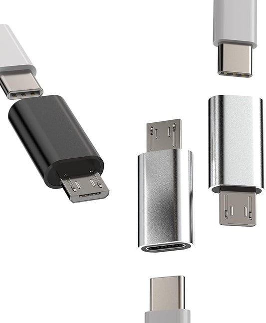 USB C Female to Micro USB Male Adapter(3pack)Type C Cable Charger Converter Android Data Sync Connector for Ipad Thunderbolt Charging Cord compatible for Samsung Galaxy S7 S6 Edge Nexus LG G4 K20 MP3