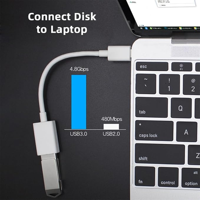NFHK Type C USB-C to Standard Type-A USB3.0 Female Adapter Compatible with MacBook Laptop Tablet Phone
