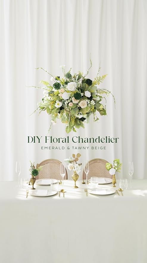 Ling's moment Artificial Flowers 25Pcs Emerald Green Mix Roses Decor w/Stems,3" Real Touch DIY Foam Floral for Wedding Bouquet/Centerpieces, Outdoors Party Backdrop, Room/Table, and Garden/Pot Decor