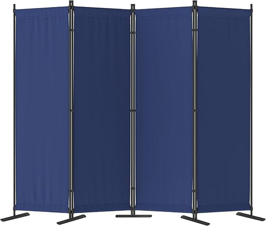 Morngardo Room Divider, Folding Privacy Screens, 4 Panel Room Partitions, 88" Foldable Wall Dividers, Portable Separating for Home Office Bedroom Dorm Decor (Blue)