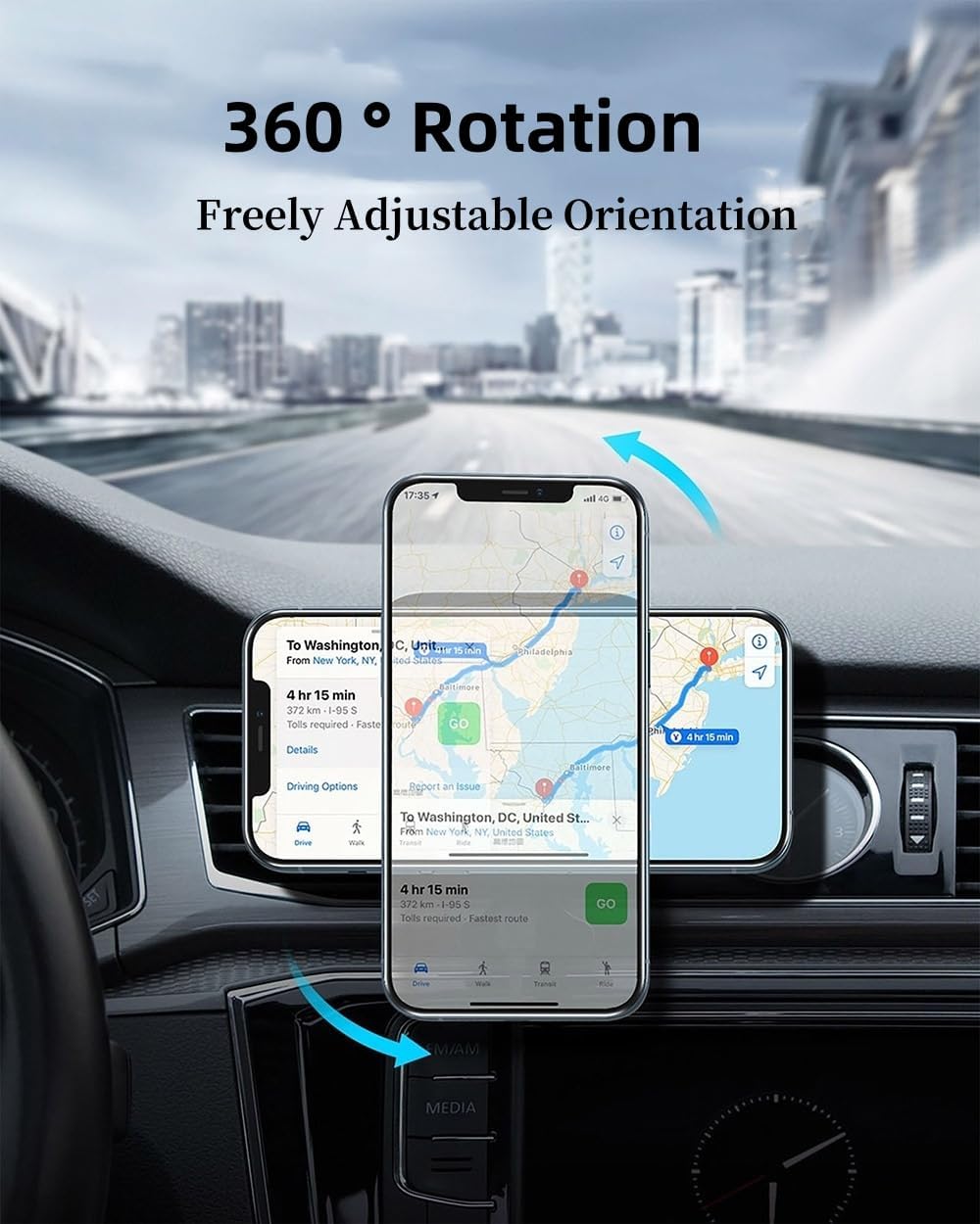 MagSafe Car Mount Charger, 15W Fast Charging LED Magnetic Wireless Charger for iPhone 15 Pro Max Plus Mini/14/13/12