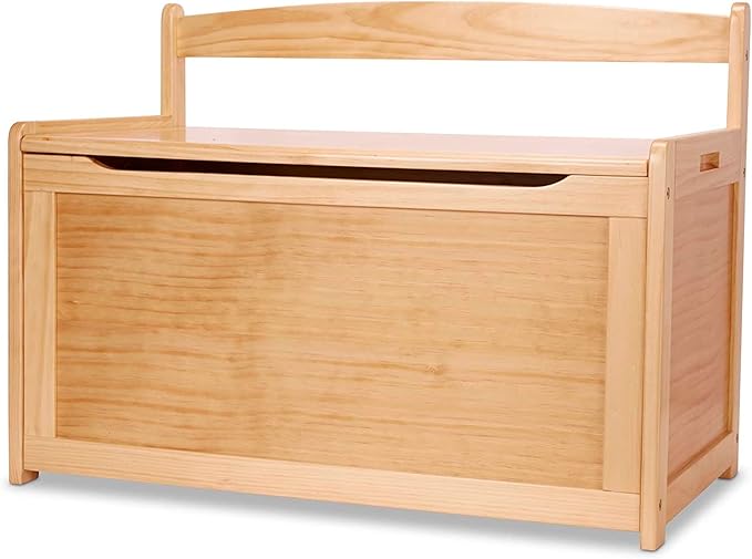Melissa & Doug Toy Chest, Wooden Toy Storage Box with Safety-Hinged Lid, Kids Toys Storage Organizer for Playroom, Bedroom, & Montessori Classroom Furniture for Boys & Girls Ages 3+, Blonde
