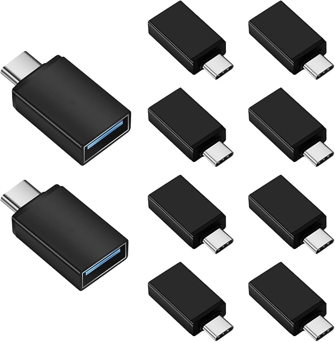 10 Pack USB C to USB3.0 Adapter, Type C Male to USB Female Adapter for Smartphone, PC, Laptop, Tablet, Keyboard