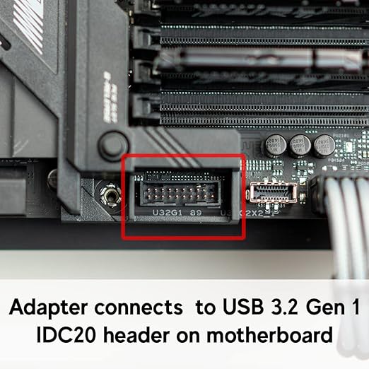 LINKUP - USB 3.2 Gen 2 (USB 3.1) Internal Adapter 20-Pin Motherboard Header Male to Female 10Gbps for PC USB-A Ports - Left Angle Type - Black 24cm