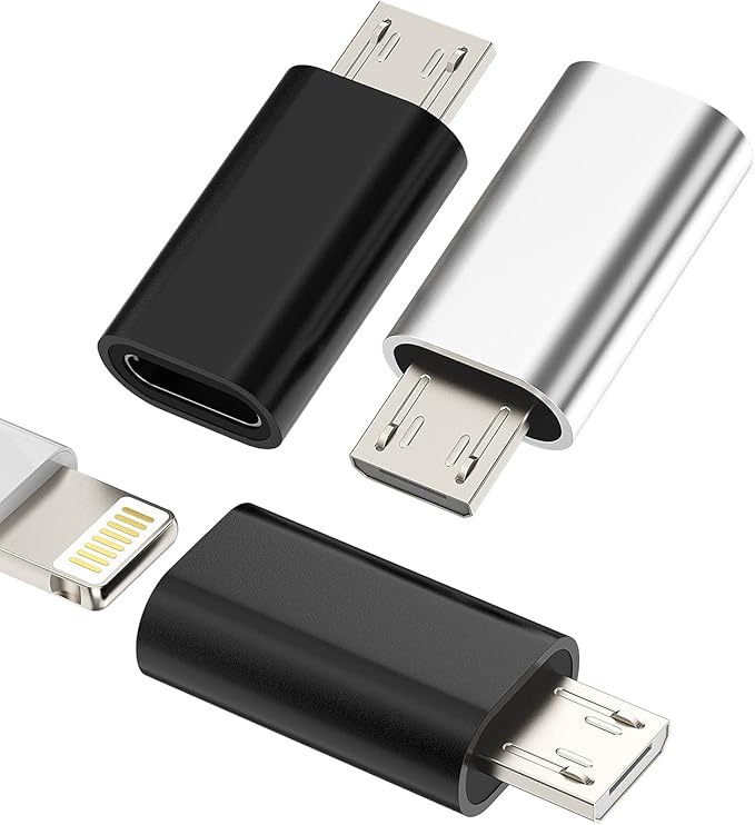 3Pack,Compatible for Lightning Female to Micro USB Male Adapter Compatible with iPhone 7 8 Plus xs 12Mini pro for Ipad Power Connector Compatible for Samsung Galaxy S7,Nexus 5,LG Converter