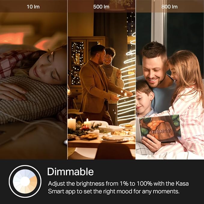 New Kasa Smart Bulb, Full Color Changing Dimmable Smart WiFi Light Bulb Compatible with Alexa and Google Home, A19, 9W 800 Lumens,2.4Ghz only, No Hub Required, 1-Pack (KL125), Multicolor