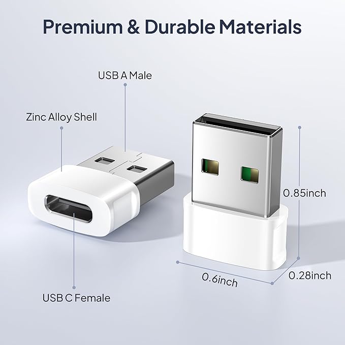 Basesailor for Apple Watch 11 Charger Adapter 3Pack,USB to USB C Converter Type C to USBA Charger Cable USBC Cord Block for iPhone 17 17e Air 16 15 Pro Max,Airpods Pro 3,iPad mini,Samsung Galaxy S26