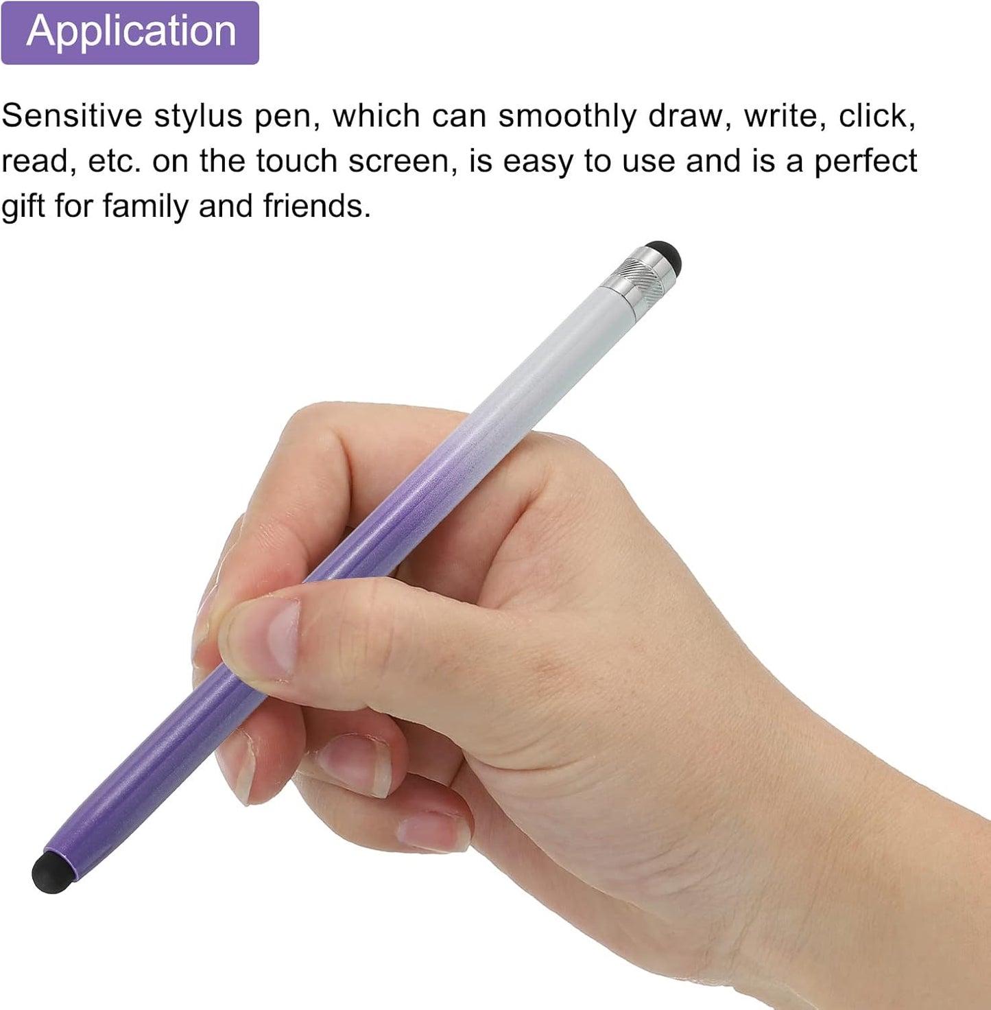 MECCANIXITY Stylus Pens for Touch Screens, Dual Rubber Tips, Precision for Universal Touch Devices, Gradient Purple