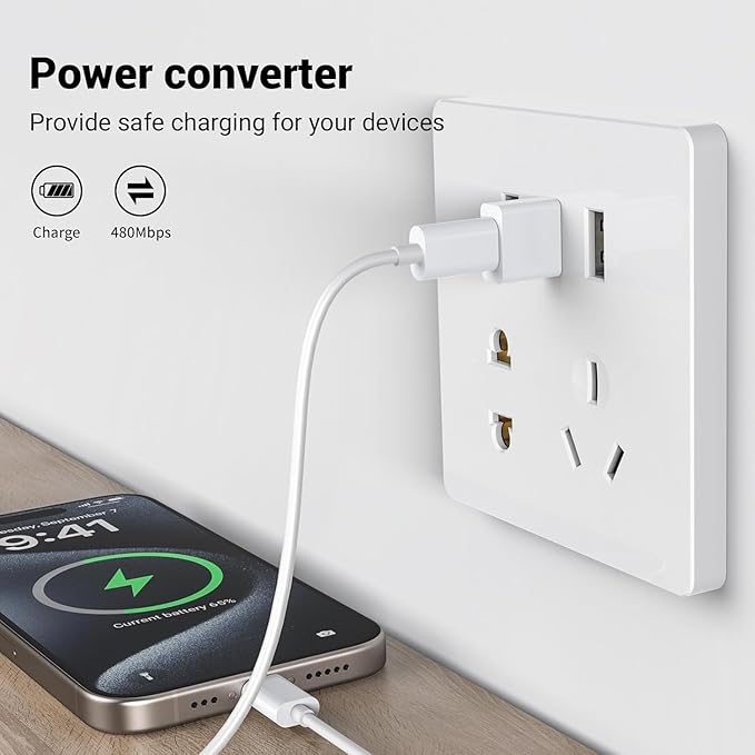 10Pack USB to USBC Adapter,usbc to USB Adapter for iPhone 17/16/15 Charger,iPhone 17/16/15 Pro Max Plus,iPad 9/10 Air 5 Mini 6,Car,Samsung S25 S24 S23 Plus Ultra etc.
