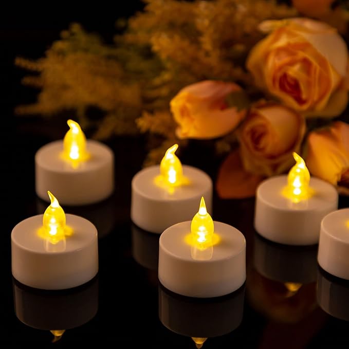 Tea Light Candles with Remote Control,Flickering Flameless LED Candle,Long Lasting 400+Hours,Battery Operated with Timer for Home Decoration Seasonal &Festival Celebration Warmyellow (5pcs)