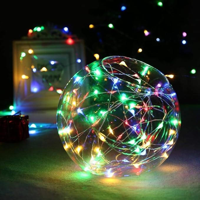 MUMUXI 2 Pack 33ft Fairy Lights with Remote, 100 LED Battery Operated Christmas String Lights, 8 Modes Timer, Waterproof Outdoor Indoor Twinkle LEDs, Warm White, Battery Powered Decoration