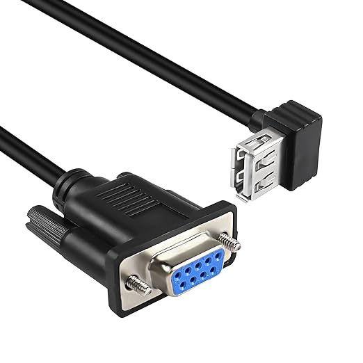 MEIRIYFA USB Female to RS-232 DB9 Female Adapter Cable,USB 2.0 to Serial RS232 DB9(9-pin) Converter Cable for Cashier Register, Modem, Scanner, Digital Cameras - 30cm