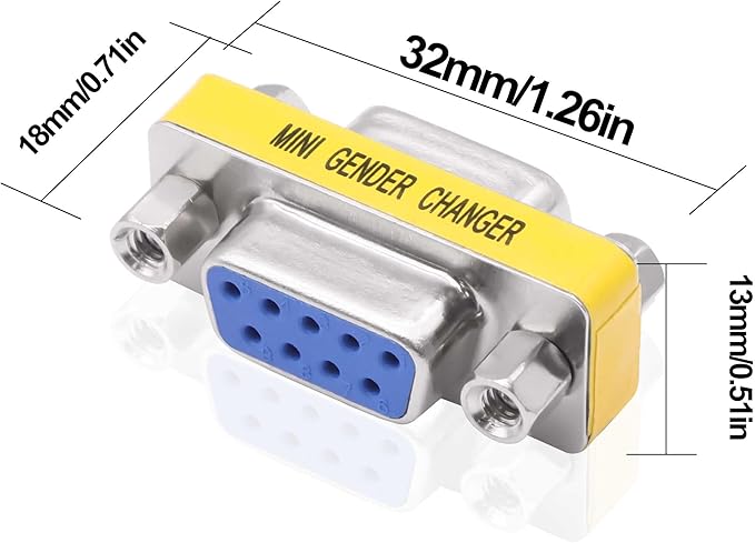 DB9 Gender Changer Solderless Connector Female to Female Adapter Mini RS232 D-SUB 9 Pin Serial Cable Coupler-4pcs