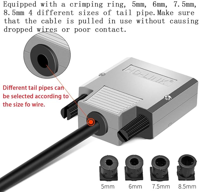 DB15 Solderless Serial to 15-pin Port Terminal Adapter Connector Breakout Board with Case Long Bolts Nuts (Female Metal)