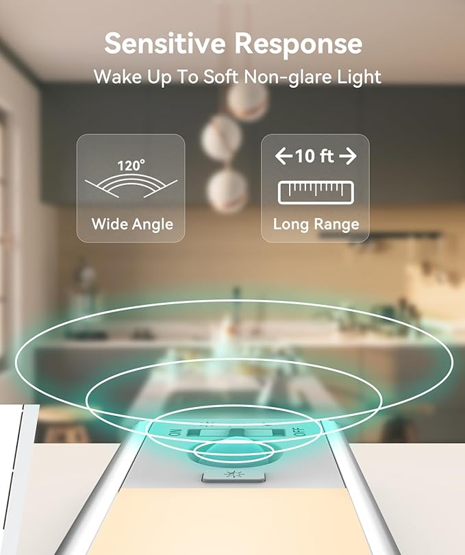 Under Cabinet Lighting, LED Motion Sensor Light Indoor, 2200mAh USB Rechargeable Closet Lights Battery Operated, Stick On Magnetic Wireless Dimmable Under Counter Lights for Kitchen, Stairs (2 Pack)