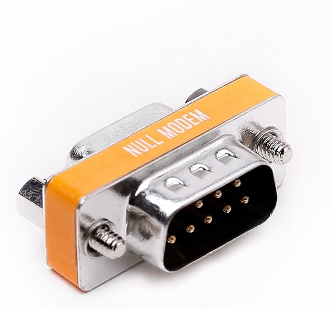 DB9 Null Modem Adapter Male to Female Slimline Data Transfer Serial Port Adapter 5 Pack