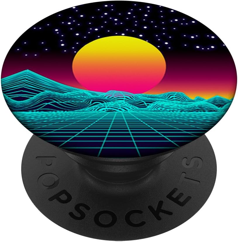 Retro Sunset Vaporwave Cool Electronic Music Art Lover Gift PopSockets Standard PopGrip