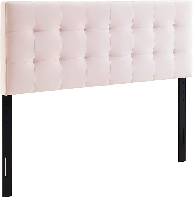 Modway Lily Queen Biscuit Tufted Performance Velvet Headboard, Pink