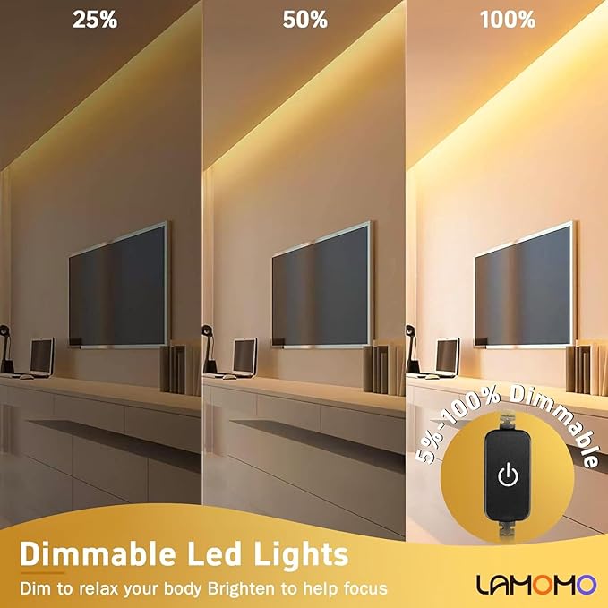 Lamomo LED Neon Lights, 24V Warm White Dimmable LED Rope Lights, 65.6ft Waterproof Flexible LED Strip Lights, Silicone 3000K Neon LED Strip for Bedroom Indoor Outdoor Decor