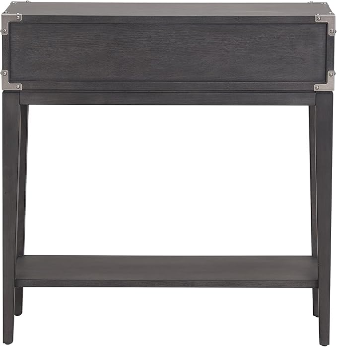 Leick Home 24032 Beckett One Drawer Hall Stand with Shelf for Living Room, Hallway, Entryway, Anthracite/Pewter