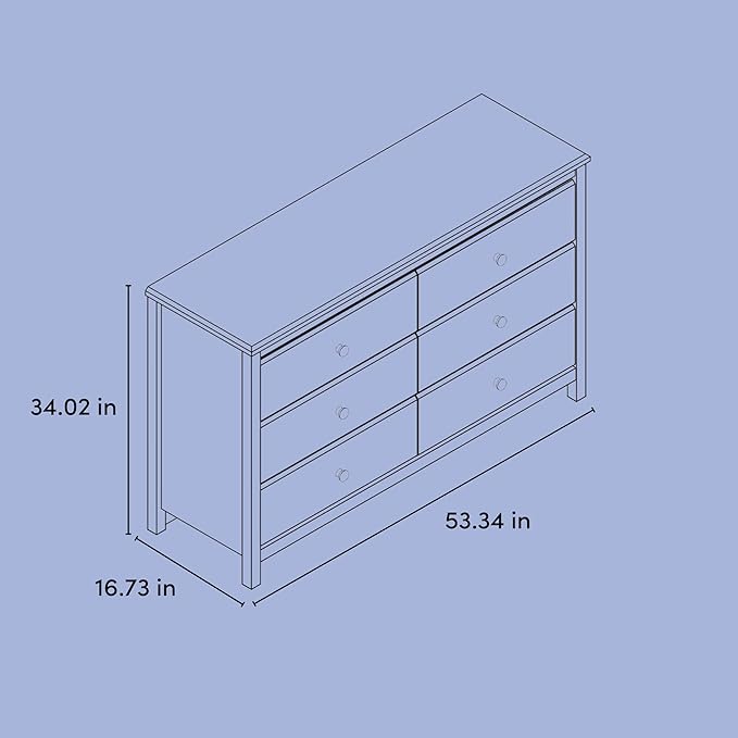 Storkcraft Alpine 6-Drawer Dresser (Driftwood) – GREENGUARD Gold Certified, Brown Dresser for Bedroom, Kids & Nursery Storage Drawers, Safety Interlocking Drawers, Pre-Installed Tracks, Kids Bedroom