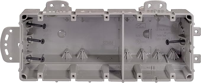 Southwire MSBMMT5G 5 Gang Multi Mount Device Box with Depth Adjustable; Heavy Duty 42lb ; Gray