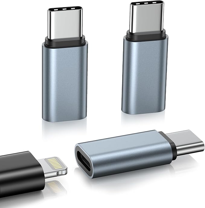 3 Pack Lightening Female to USB C Male Adapter Compatible for iPhone 17e/17/17 Air/17 Pro Max/16E,Type C Charger Converter Connector Cable Fast Charging &Data Transfer for Samsung Galaxy S26 Ultra S25