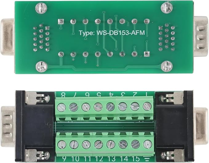 2PCS VGA 3Row 15Pin Male to Female Breakout Board, RS232 D-SUB Serial to 15pin Serial Solderless Port Terminal Gender Changer Connector