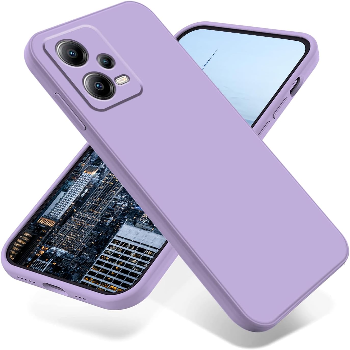 Redmi Note 12 Pro Plus Case - Dark Green Silicone, Soft Touch, Shockproof, Thin Cover (Purple) for Xiaomi Redmi Note 12