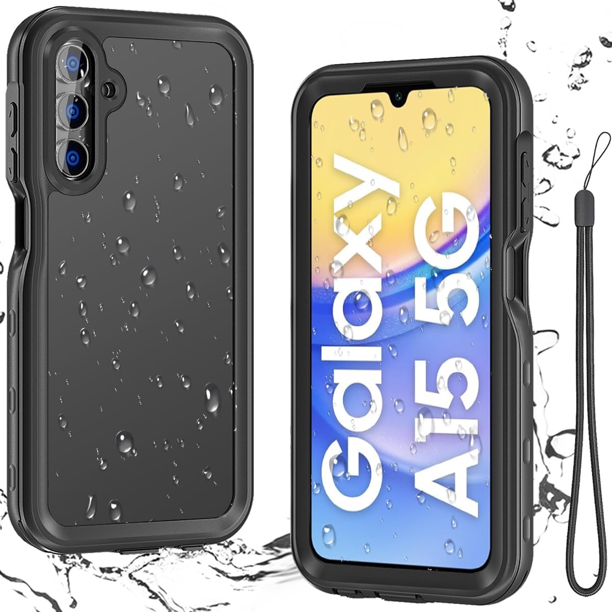 Miimall Waterproof Case for Samsung Galaxy A15 5G, [IP68 Underwater] [14FT Military Dropproof] [Built-in Screen
